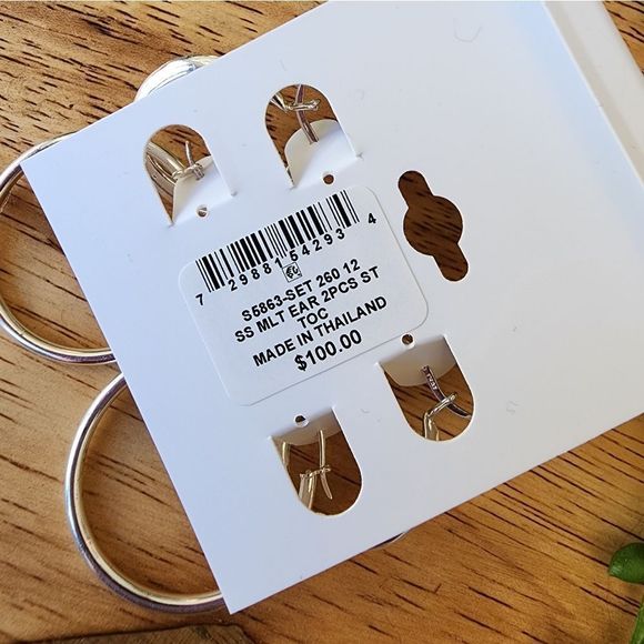 Giani Bernini 2-Pc. Set Polished Hoop Earrings in Sterling Silver NWT - Picture 3 of 6